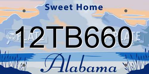 12TB660 Alabama License Plate