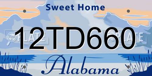 12TD660 Alabama License Plate