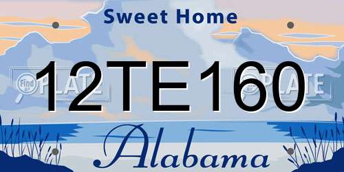 12TE160 Alabama License Plate