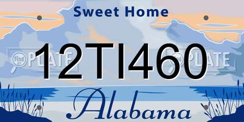 12TI460 Alabama License Plate