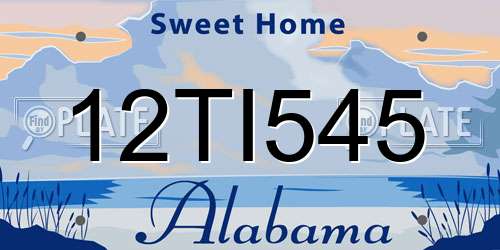 12TI545 Alabama License Plate