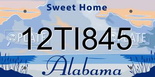 12TI845 Alabama License Plate