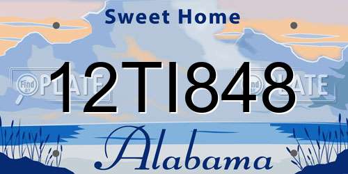 12TI848 Alabama License Plate