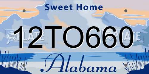 12TO660 Alabama License Plate