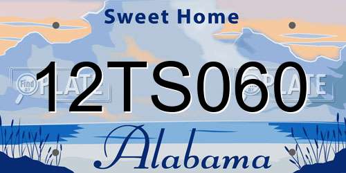 12TS060 Alabama License Plate