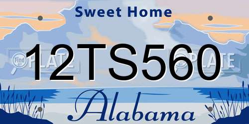 12TS560 Alabama License Plate