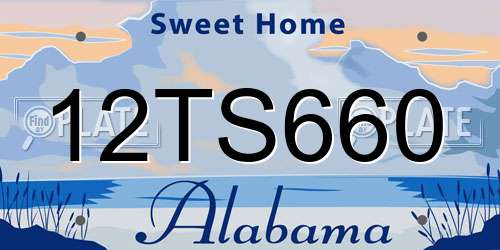 12TS660 Alabama License Plate