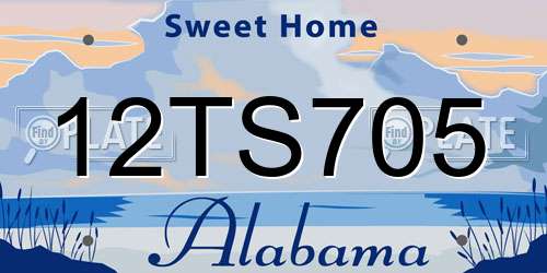 12TS705 Alabama License Plate