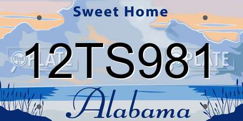 12TS981 Alabama License Plate