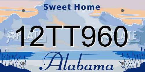 12TT960 Alabama License Plate