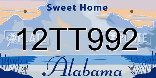 12TT992 Alabama License Plate