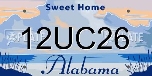 12UC26 Alabama License Plate