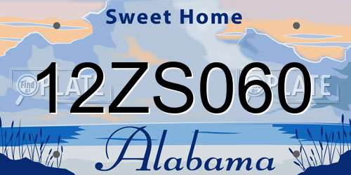 12ZS060 Alabama License Plate