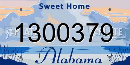 1300379 Alabama License Plate