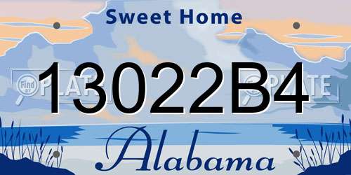 13022B4 Alabama License Plate