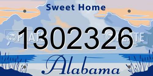 1302326 Alabama License Plate