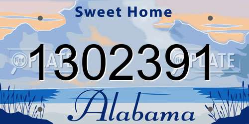 1302391 Alabama License Plate