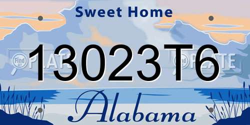 13023T6 Alabama License Plate