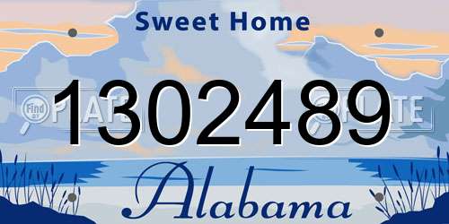 1302489 Alabama License Plate