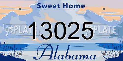 13025 Alabama License Plate