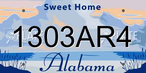 1303AR4 Alabama License Plate
