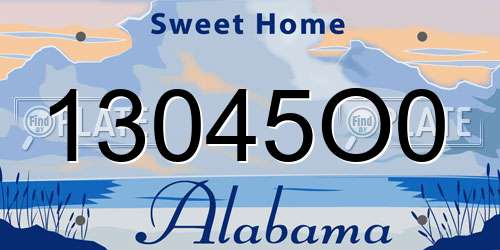 13045O0 Alabama License Plate