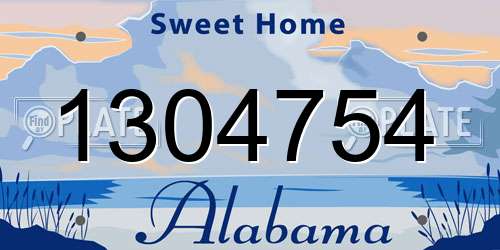 1304754 Alabama License Plate