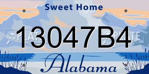 13047B4 Alabama License Plate