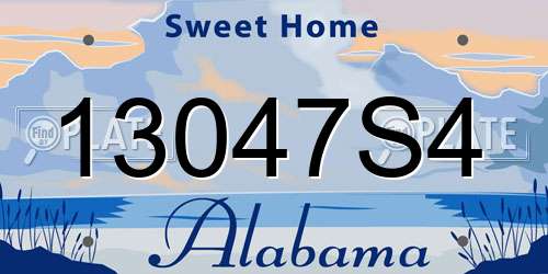 13047S4 Alabama License Plate