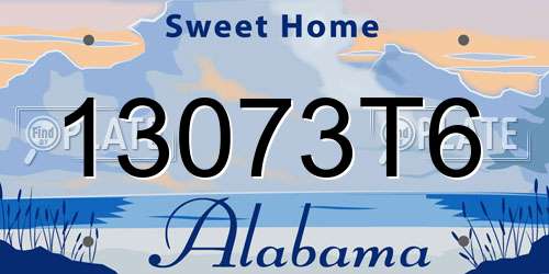 13073T6 Alabama License Plate