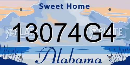 13074G4 Alabama License Plate