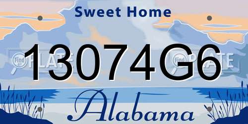 13074G6 Alabama License Plate