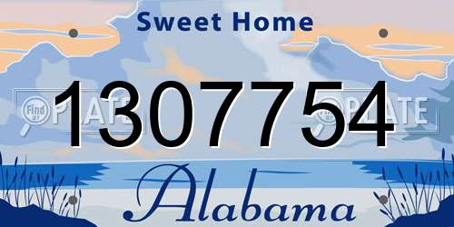 1307754 Alabama License Plate