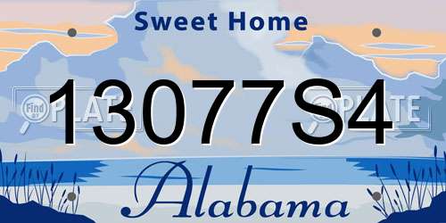 13077S4 Alabama License Plate