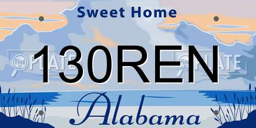 130REN Alabama License Plate