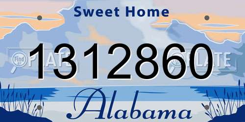 1312860 Alabama License Plate