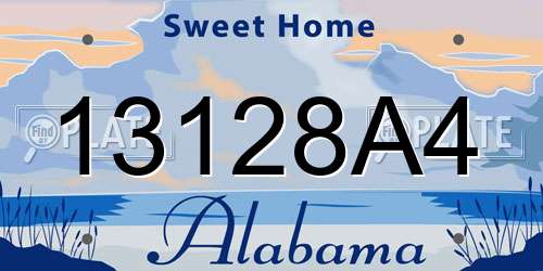 13128A4 Alabama License Plate