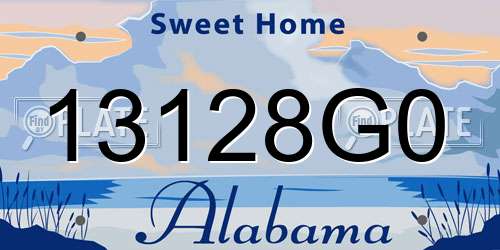 13128G0 Alabama License Plate