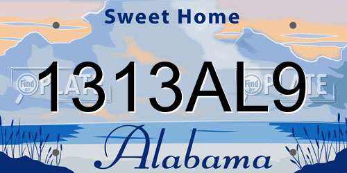 1313AL9 Alabama License Plate