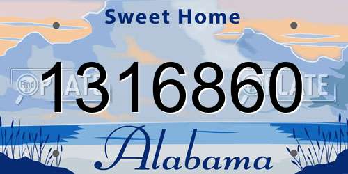 1316860 Alabama License Plate