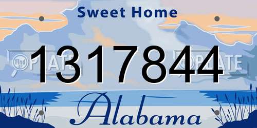 1317844 Alabama License Plate