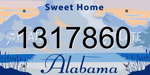 1317860 Alabama License Plate
