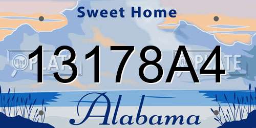 13178A4 Alabama License Plate