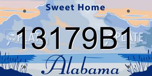 13179B1 Alabama License Plate