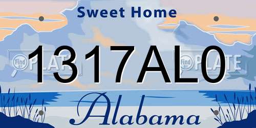 1317AL0 Alabama License Plate