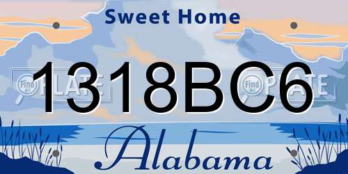 1318BC6 Alabama License Plate
