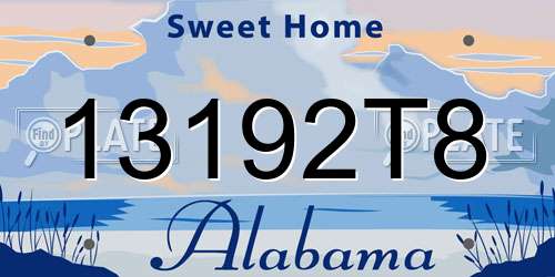 13192T8 Alabama License Plate