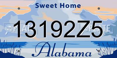 13192Z5 Alabama License Plate