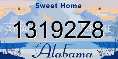 13192Z8 Alabama License Plate