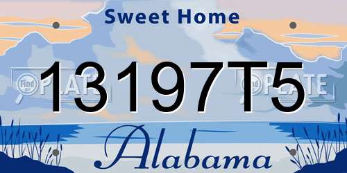 13197T5 Alabama License Plate